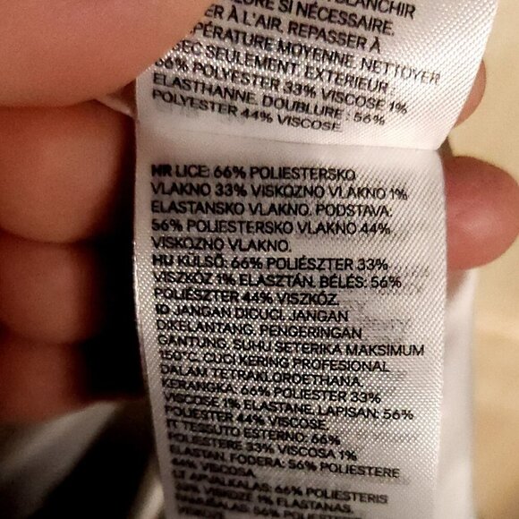 H&M Womens Black White Plaid Blazer 2 - Picture 9 of 9